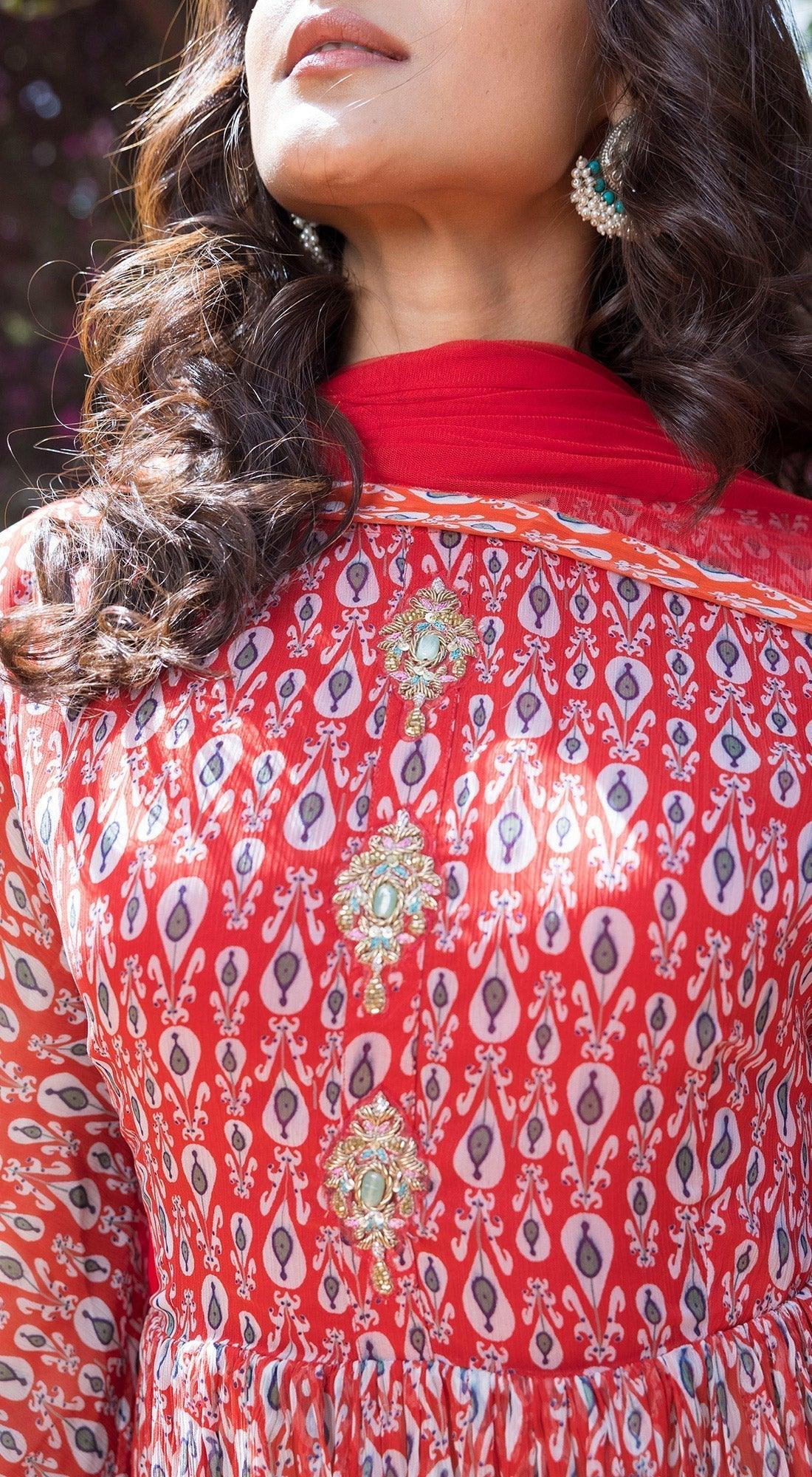 Blush Dynasty Peplum Sharara Set