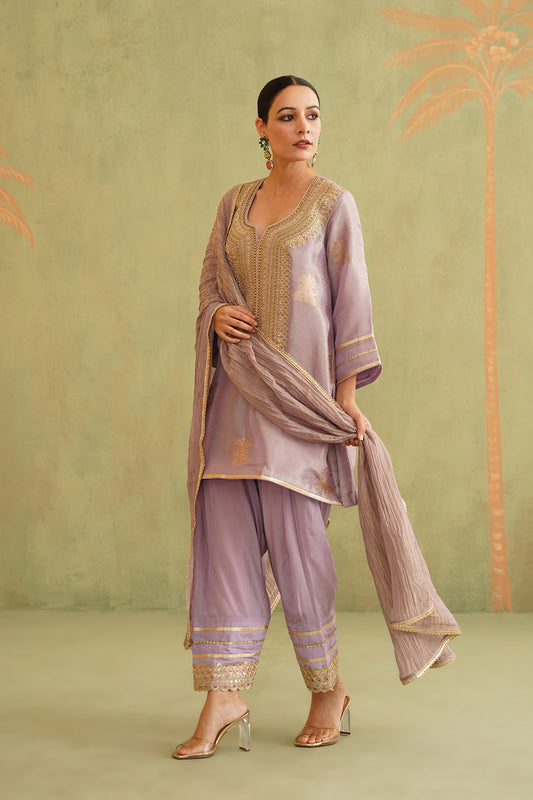 Rabia Brocade Embroidered Suit Set With Dupatta