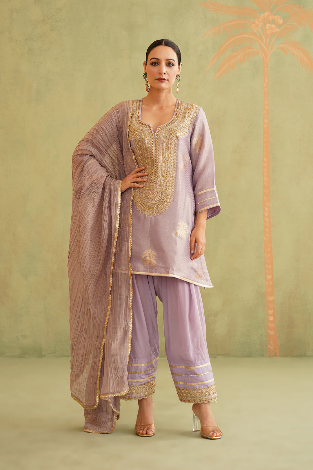 Rabia Brocade Embroidered Suit Set With Dupatta