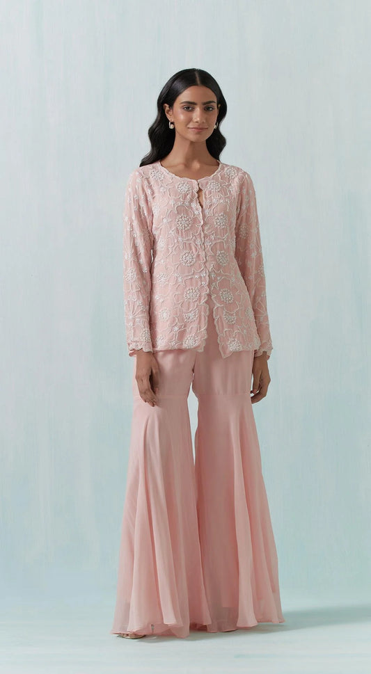 Pink Embroidered Co-ord Set