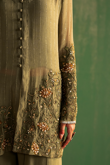 SAGE GREEN GHARARA SET