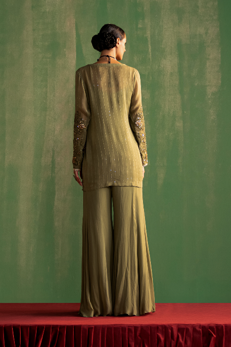 SAGE GREEN GHARARA SET