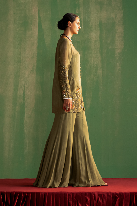 SAGE GREEN GHARARA SET